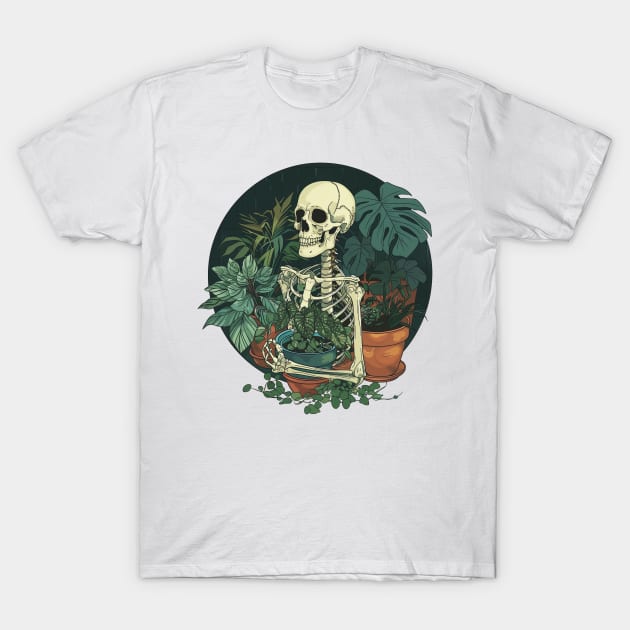 Plants are my Life - Skeleton Flower Colors T-Shirt by Vlaa